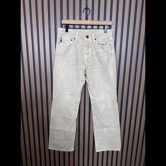 Abercrombie & Fitch Jeans 30 x 30 Mens Beige A&F Boot Denim Bootcut Button Fly